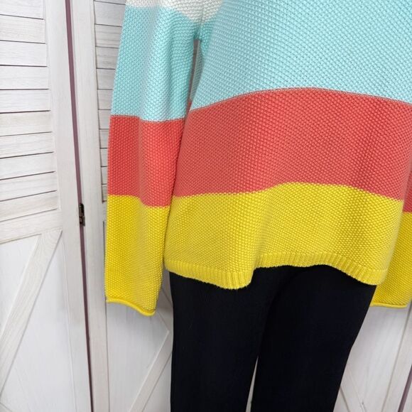 St. John’s Bay Striped Color Block Waffle Knit Sweater XL Pullover Nautical - Picture 6 of 11
